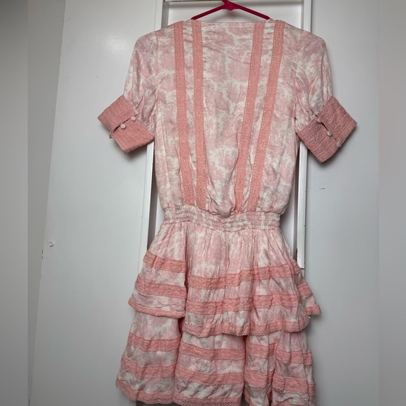 KREWE DU Q Pink & White Layered Ruffle Dress Size XS - Picture 4 of 8